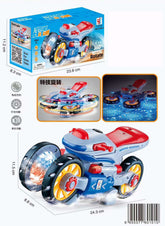 New Design Children's Music Electric Rotary Universal Kids Toy Motorcycle Colorful Lights Electric Car Toy